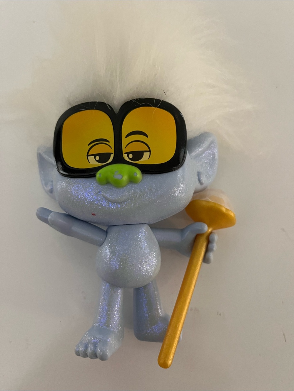 DreamWorks Trolls Guy Diamond Glitter Figure with Glasses & Staff Toy